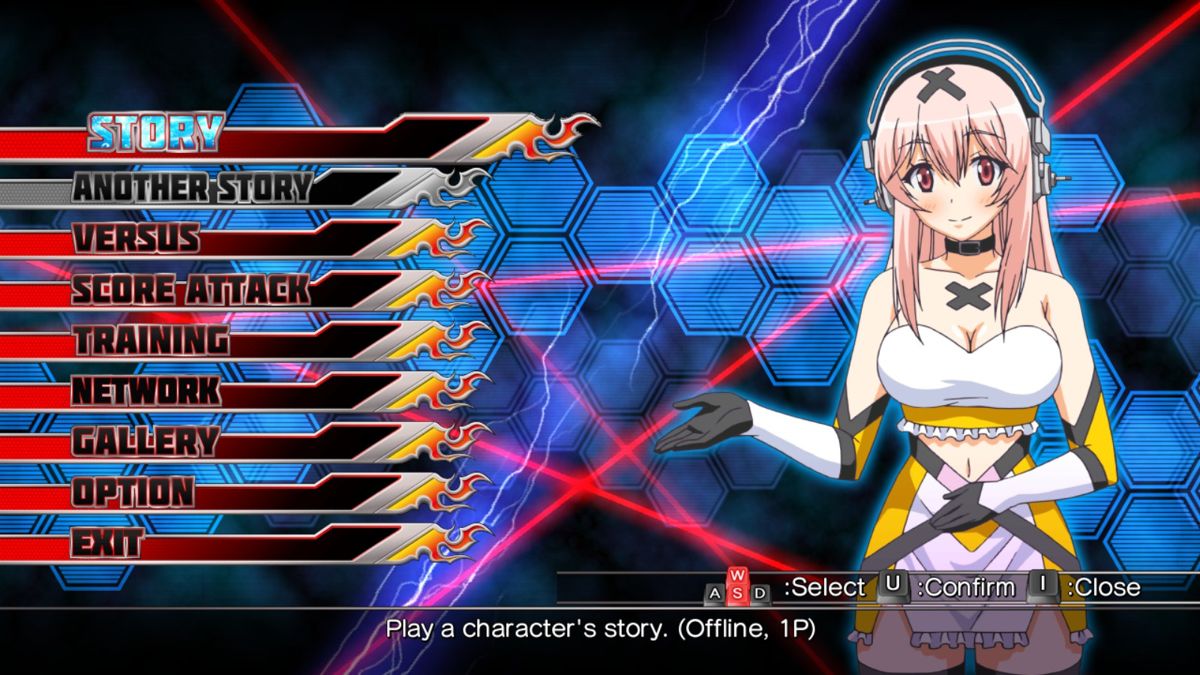 Nitroplus Blasterz: Heroines Infinite Duel (Windows) screenshot: Main menu