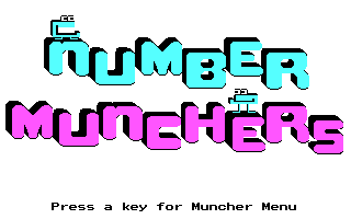Number Munchers (DOS) screenshot: Title Screen (CGA)