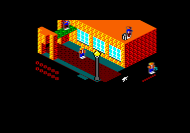 Psycho City (Amstrad CPC) screenshot: Exploring the city.