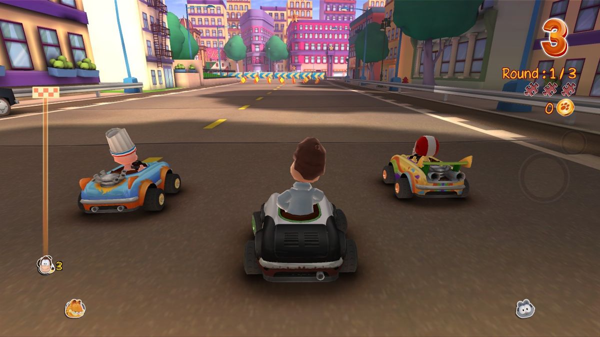 Garfield Kart (Windows) screenshot: In first city