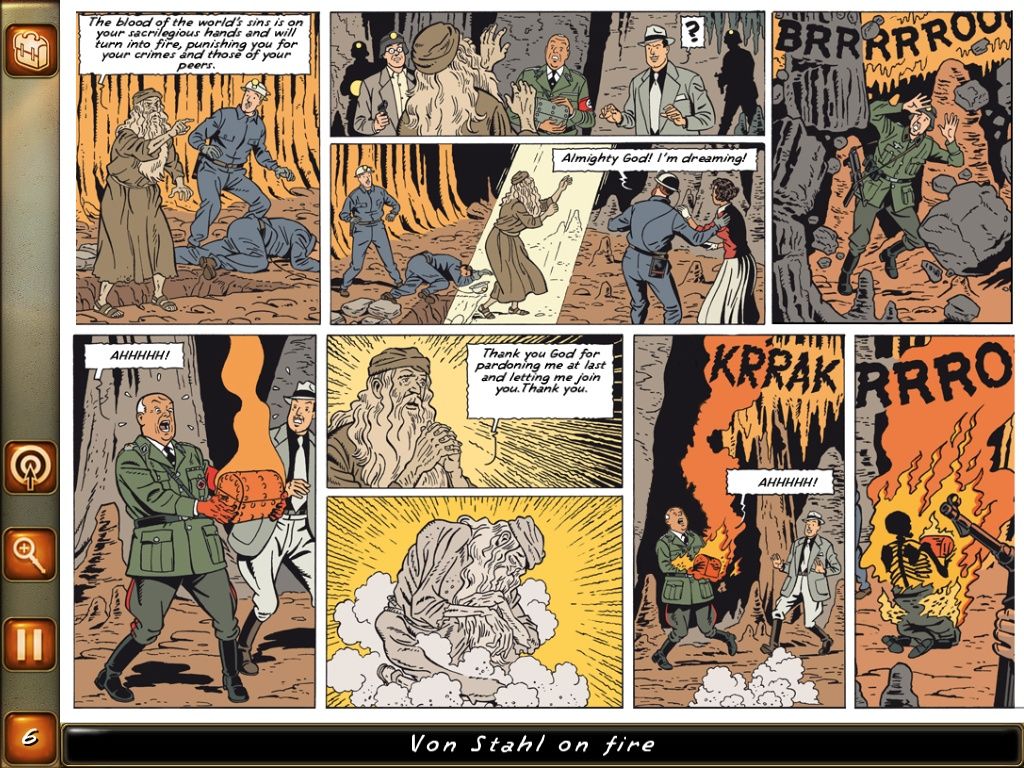 Blake and Mortimer: The Curse of the Thirty Denarii (Windows) screenshot: One of the story comics.