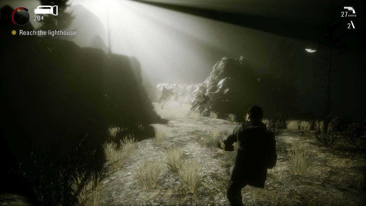 Alan Wake: Remastered (PlayStation 5) screenshot: The Writer: This lighthouse is taking the Taken by a dozen