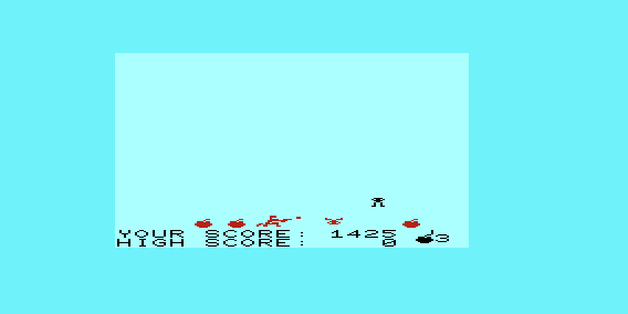 Critters (VIC-20) screenshot: Shooting at a Critter