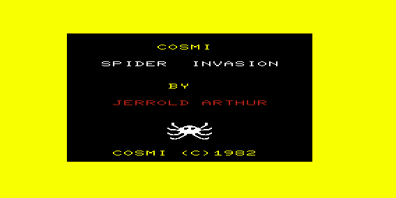 Spider Invasion (VIC-20) screenshot: Title Screen