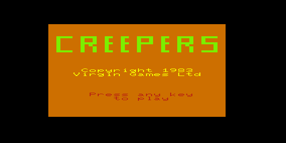 Creepers (VIC-20) screenshot: Title Screen