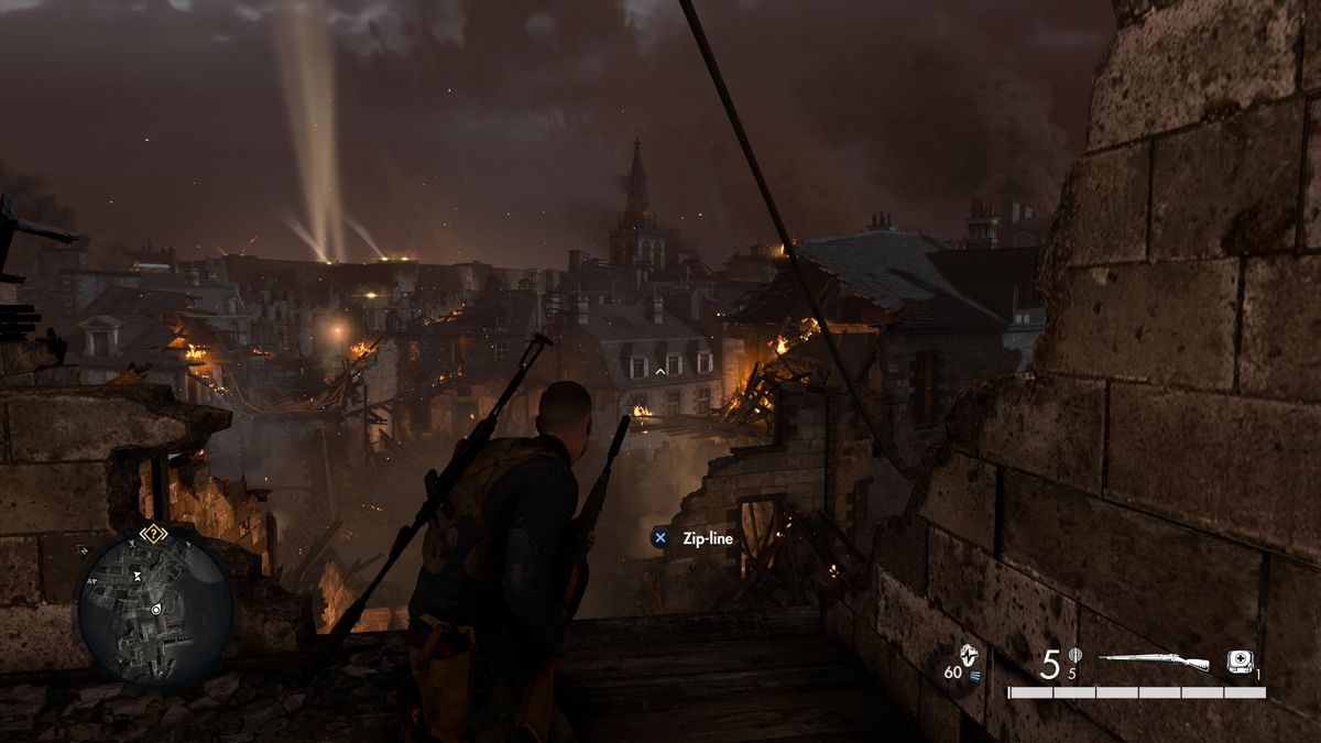Sniper Elite 5: France (PlayStation 5) screenshot: City in ruins