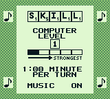 Super Scrabble (Game Boy) screenshot: Options