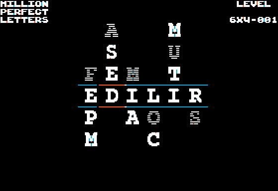 Million Perfect Letters (Apple II) screenshot: A Larger Puzzle
