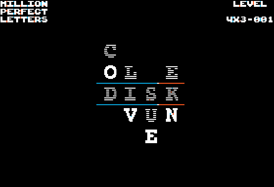 Million Perfect Letters (Apple II) screenshot: Disk