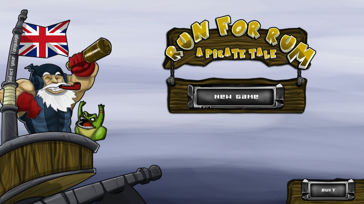 Run for Rum: A Pirate Tale (Windows) screenshot: Title screen and main menu