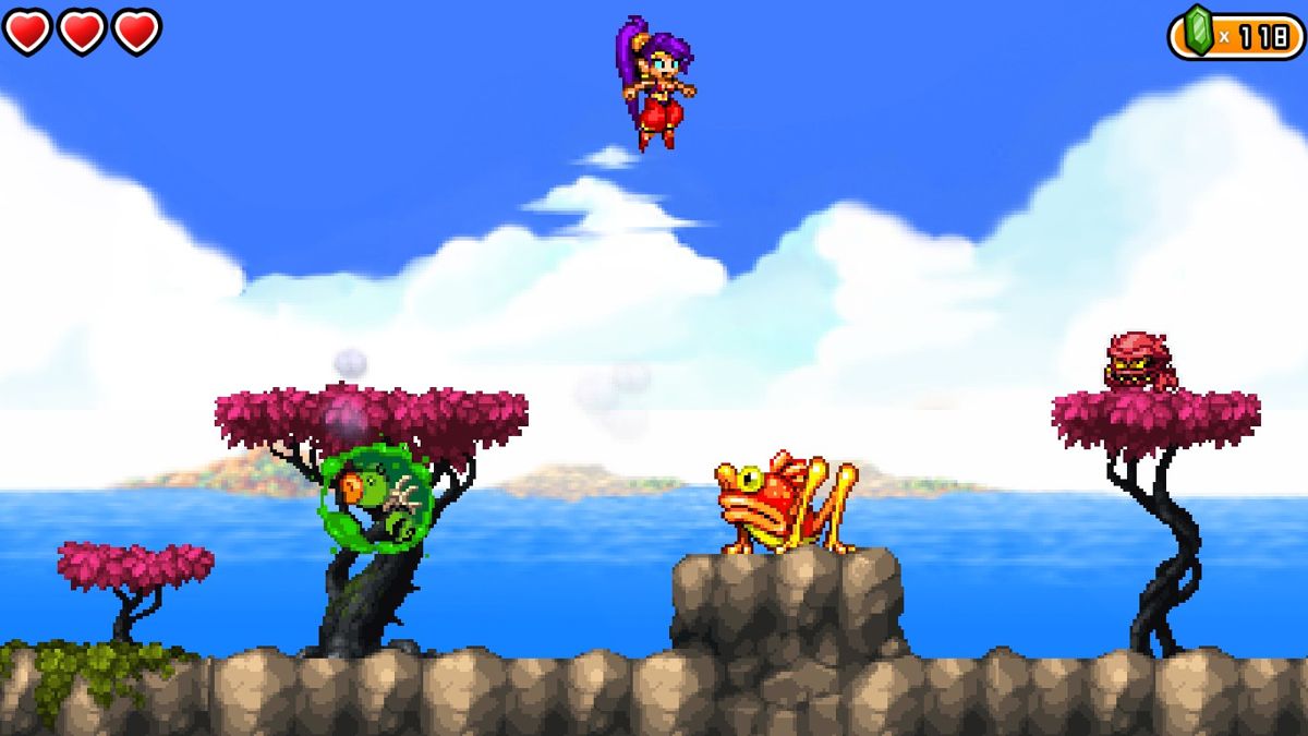 Shantae and the Pirate's Curse (Windows) screenshot: Saliva island has some weird animals, like giant frogs