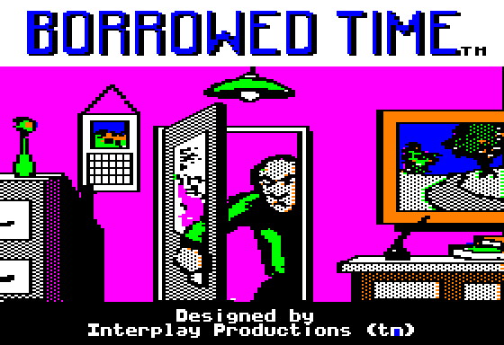 Borrowed Time (Apple II) screenshot: Title screen