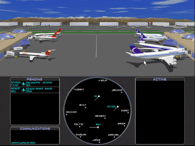 Air Havoc Controller (Windows 3.x) screenshot: A hard days as air havoc controller begins