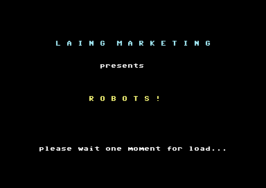Robots! (Commodore 64) screenshot: Title Screen