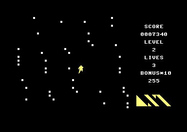 Robots! (Commodore 64) screenshot: Starting Level 2