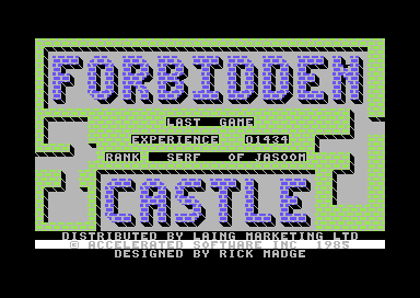 Forbidden Castle (Commodore 64) screenshot: Title Screen