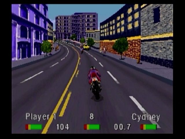 Road Rash (SEGA Saturn) screenshot: The City