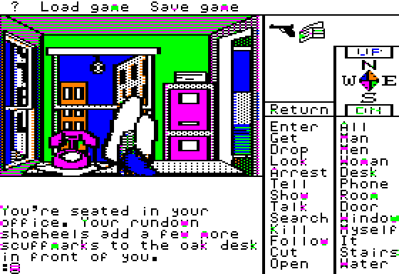 Borrowed Time (Apple II) screenshot: The start of the game