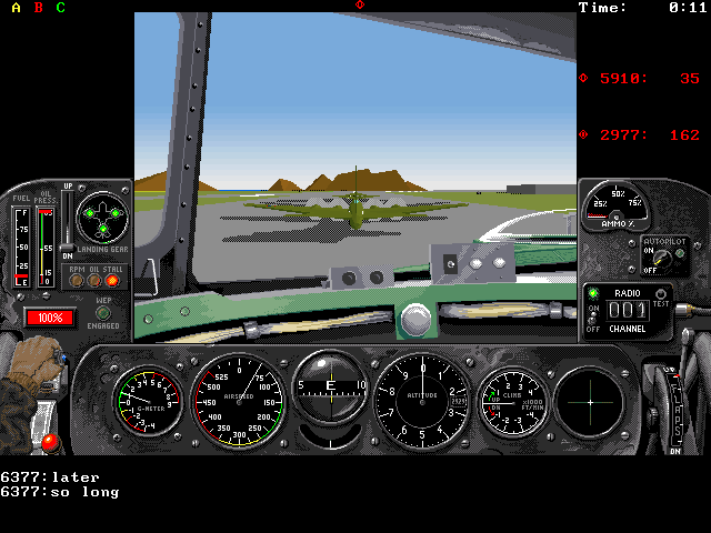 Air Warrior (DOS) screenshot: Multiple B-17 take of in a row. (v1.5)