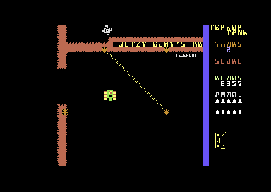 Terror Tank (Commodore 64) screenshot: Laser Fields
