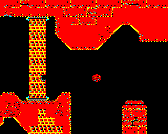 Airwolf (BBC Micro) screenshot: Destroyed by a falling rock.