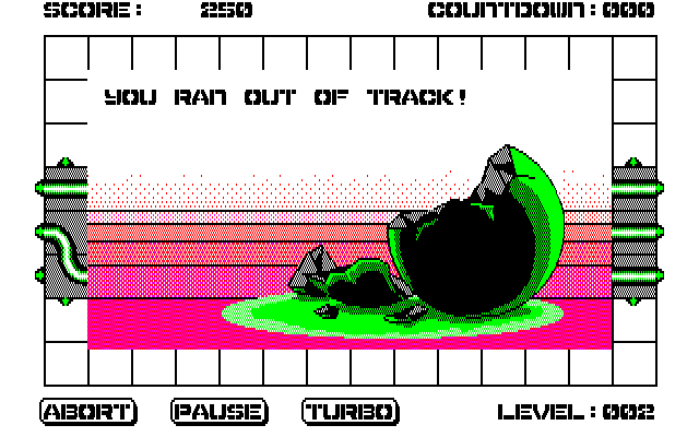 Diablo (PC-88) screenshot: Ran out of track