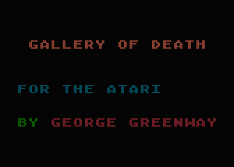 Gallery of Death (Atari 8-bit) screenshot: Title screen.