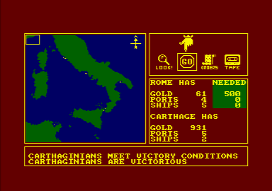 Legions of Death (Amstrad CPC) screenshot: Carthaginians win!
