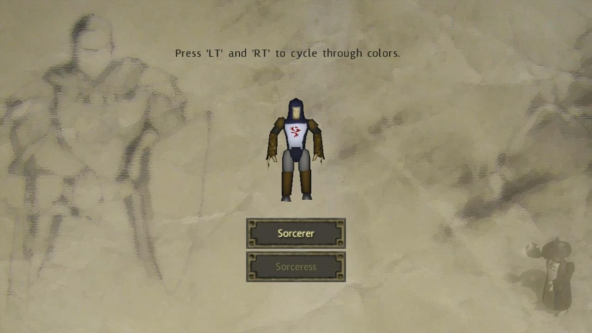 A Wizard's Odyssey (Xbox 360) screenshot: Choosing an avatar (trial version)