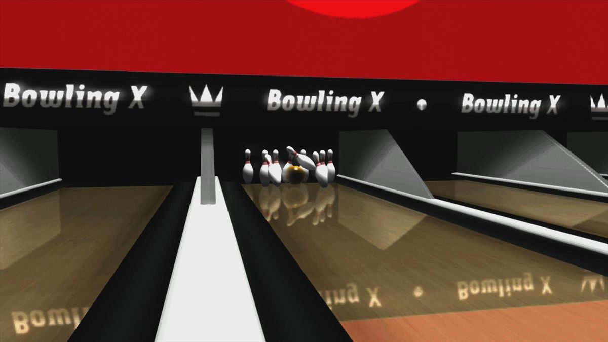 Bowling X (Xbox 360) screenshot: We managed to hit some pins (trial version)