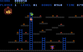 Chuckie Egg (Commodore 64) screenshot: Beginning level one