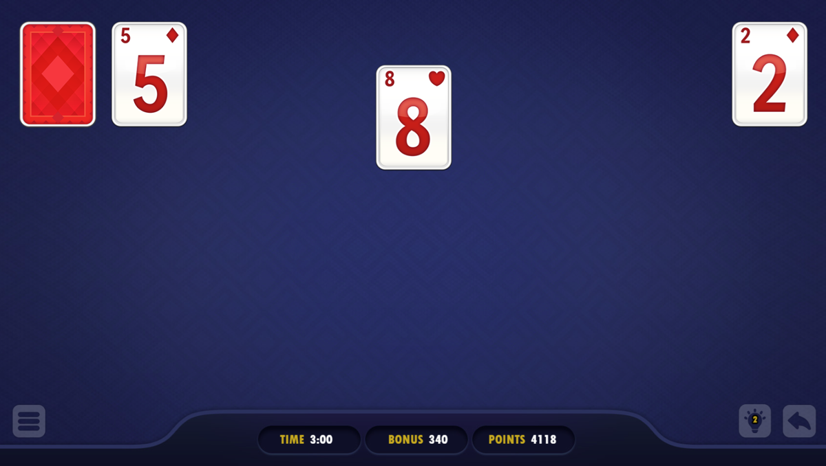 Screenshot of Pyramid Solitaire Blue (Browser, 2023) MobyGames