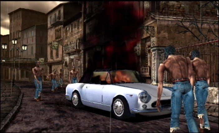 The House of the Dead 2 (Dreamcast) screenshot: BBQ - Who wants a sausage?