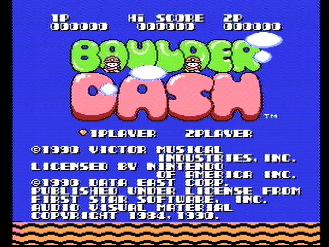 Boulder Dash (NES) screenshot: Title screen