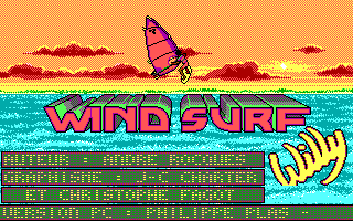 Windsurf Willy (DOS) screenshot: Title Screen (EGA)
