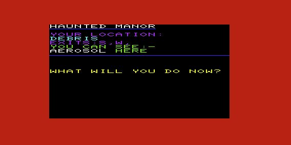 Haunted Manor (VIC-20) screenshot: A Can of Aerosol