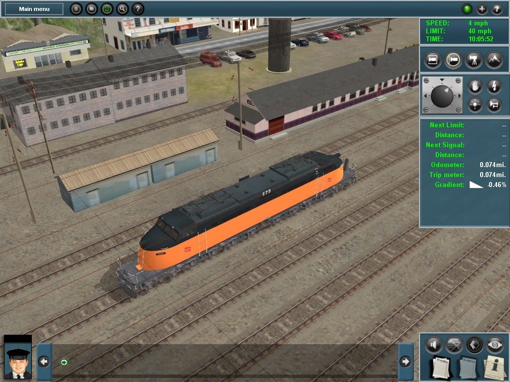 Trainz Simulator 2010: Engineers Edition (Windows) screenshot: Driving a 'Little Joe' in one of the Avery-Drexel driver sessions. Before starting the player is given detailed session objectives and the history of this route.