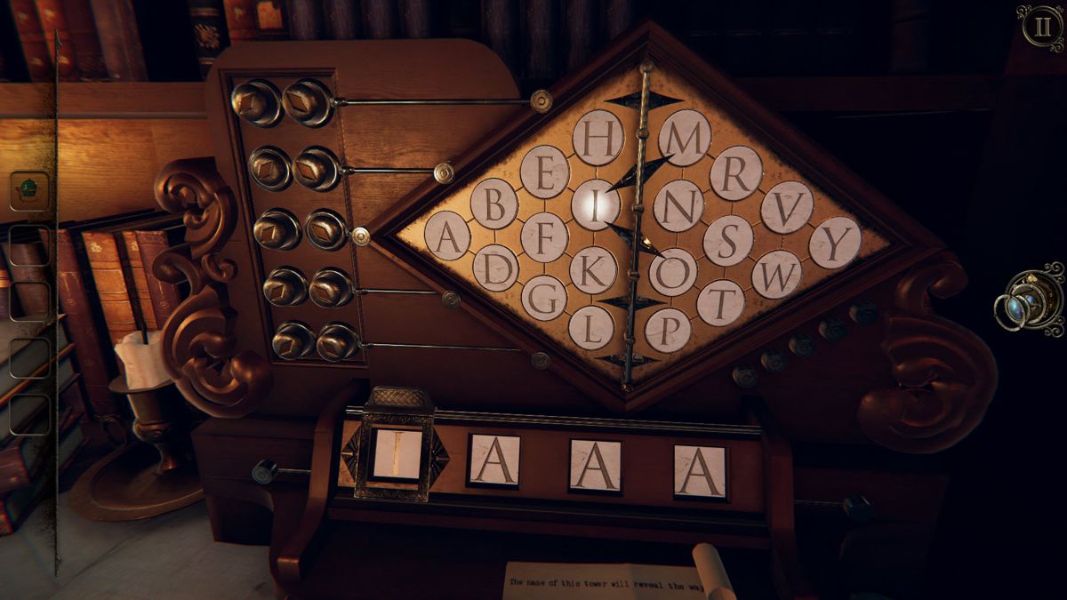 The Room Three (Windows) screenshot: Word puzzle machine