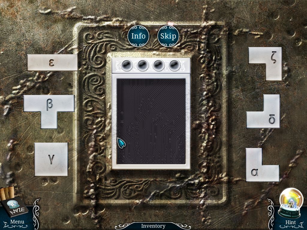 Urban Legends: The Maze (Windows) screenshot: There are lots of clever locks in the game. This is a tangram puzzle which assembles the keypad after which we need the code and something that converts symbols to numbers