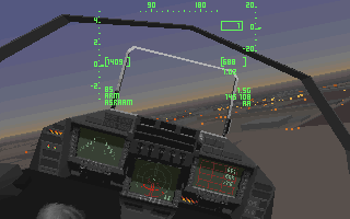 TFX (DOS) screenshot: In-game shot - 1 (in the cockpit)
