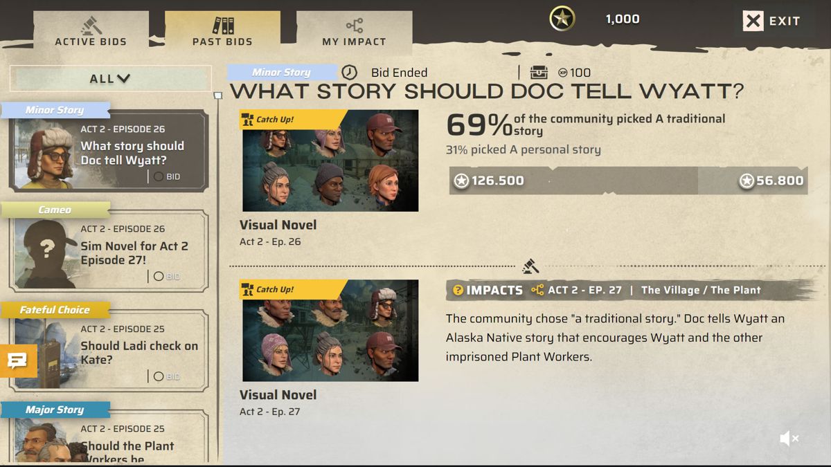 The Walking Dead: Last Mile (Browser) screenshot: Observing the choices.
