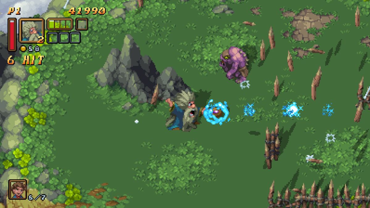 Battle Axe (Windows) screenshot: The wizard has a powerful ranged attack.
