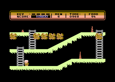 Jungle Drums (Commodore 64) screenshot: Falling Boulders