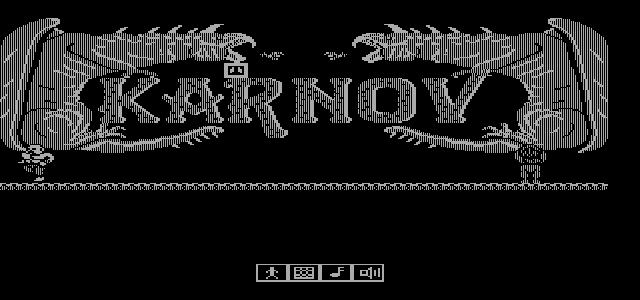 Karnov (DOS) screenshot: Title Screen (Hercules)