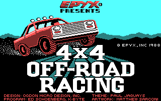 4x4 Off-Road Racing (DOS) screenshot: Title Screen (CGA)