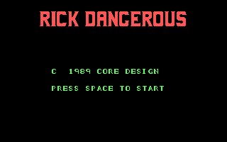 Rick Dangerous (DOS) screenshot: Title Screen (CGA)