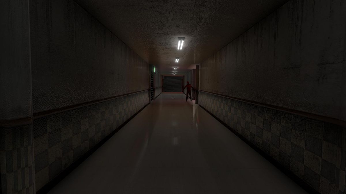 Cursed Hospital (Windows) screenshot: That zombie hasn't noticed me yet.