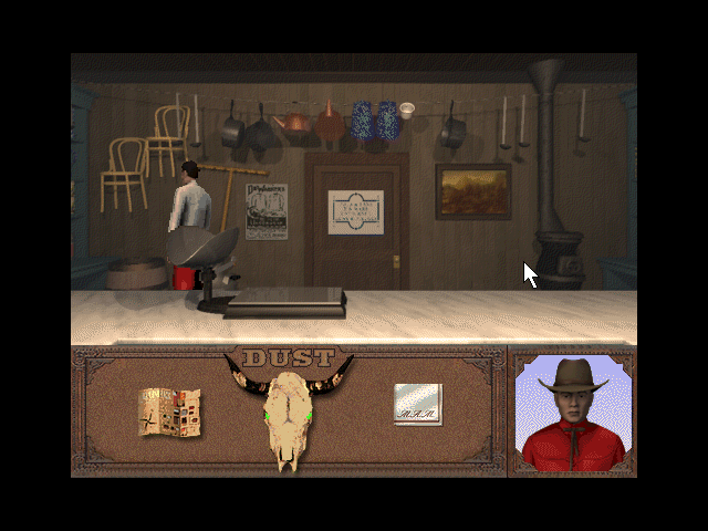 Dust: A Tale of the Wired West (Windows 16-bit) screenshot: Inside of the general store