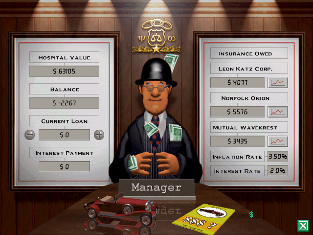Theme Hospital (DOS) screenshot: Bank manager.