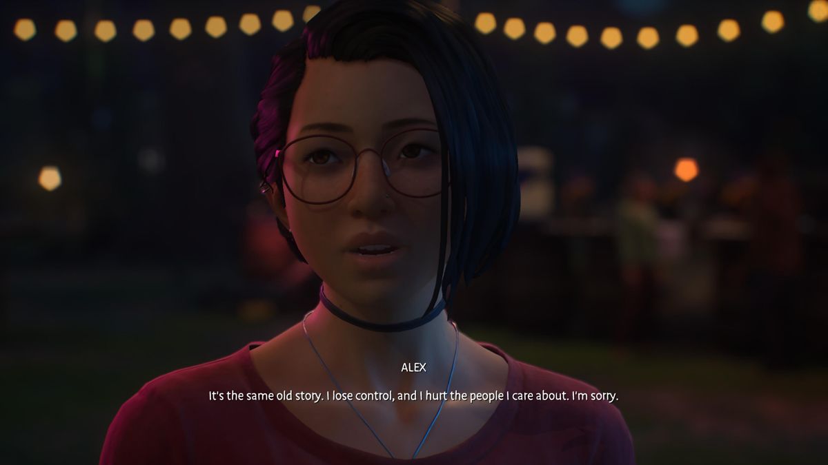 Life Is Strange: True Colors (PlayStation 5) screenshot: Alex giving her friends a brief background story